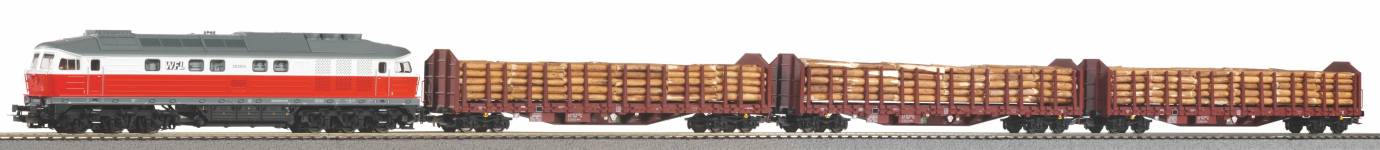PIKO 58216 - H0 - Zugset BR 232 WFL mit 3 Stammholztransportwagen, Ep. VI - (TOFT 2022) - AC - Digital, Sound